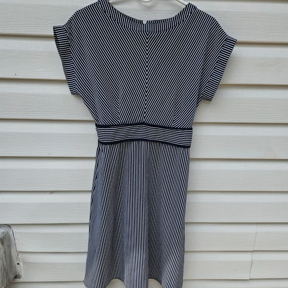 Monteau Navy and White Striped Dress - Picture 1 of 6